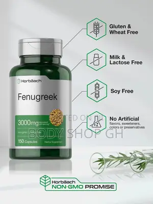 Horbäach Fenugreek Capsules 3000 Mg | 150 Count