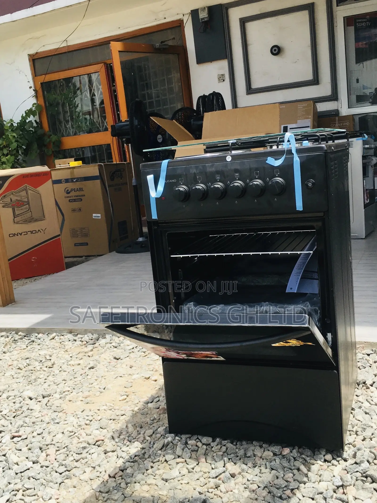 Neat Black 2 Electric 2 Gas Burner Oven With Grill 50x50