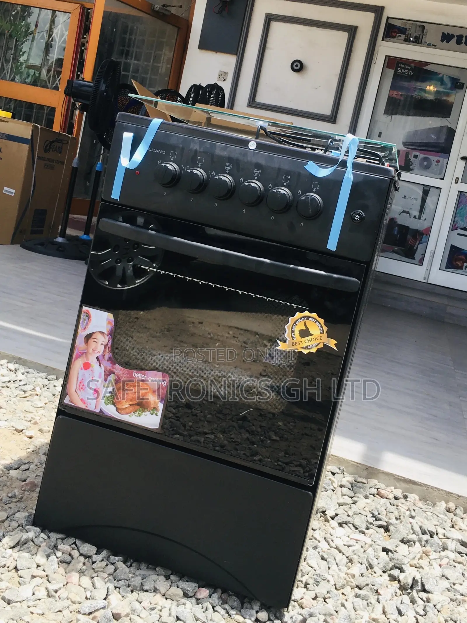 Great Black Volcano 2 Electric 2 Gas 50x50 Glass Lid