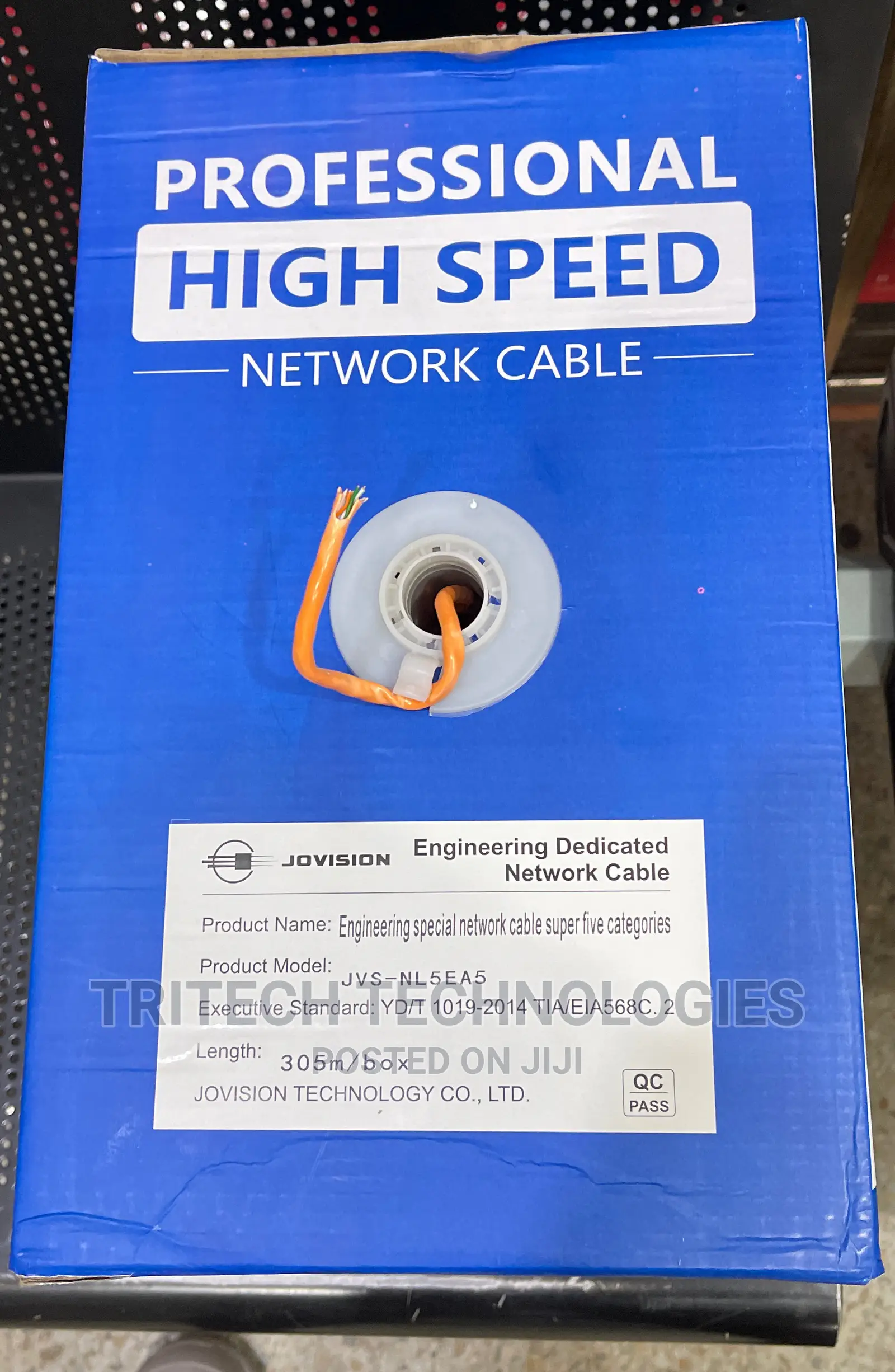 Jovision Cat6 Cable 305M (Orang Color) Cca (Copper Content)