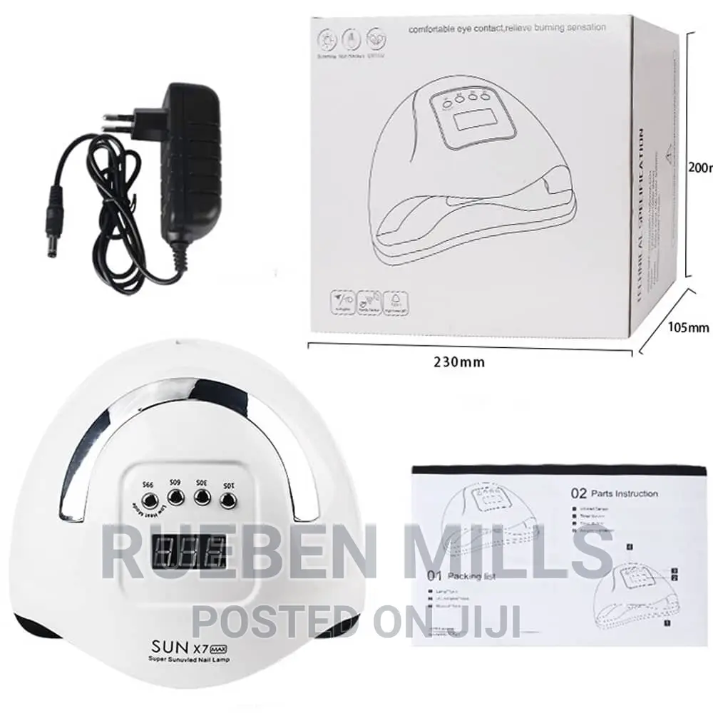 Hands In Lights On Automatic Sensor Nails Dryer