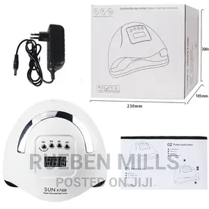 Hands In Lights On Automatic Sensor Nails Dryer