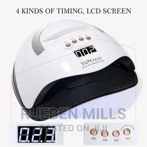 Hands In Lights On Automatic Sensor Nails Dryer