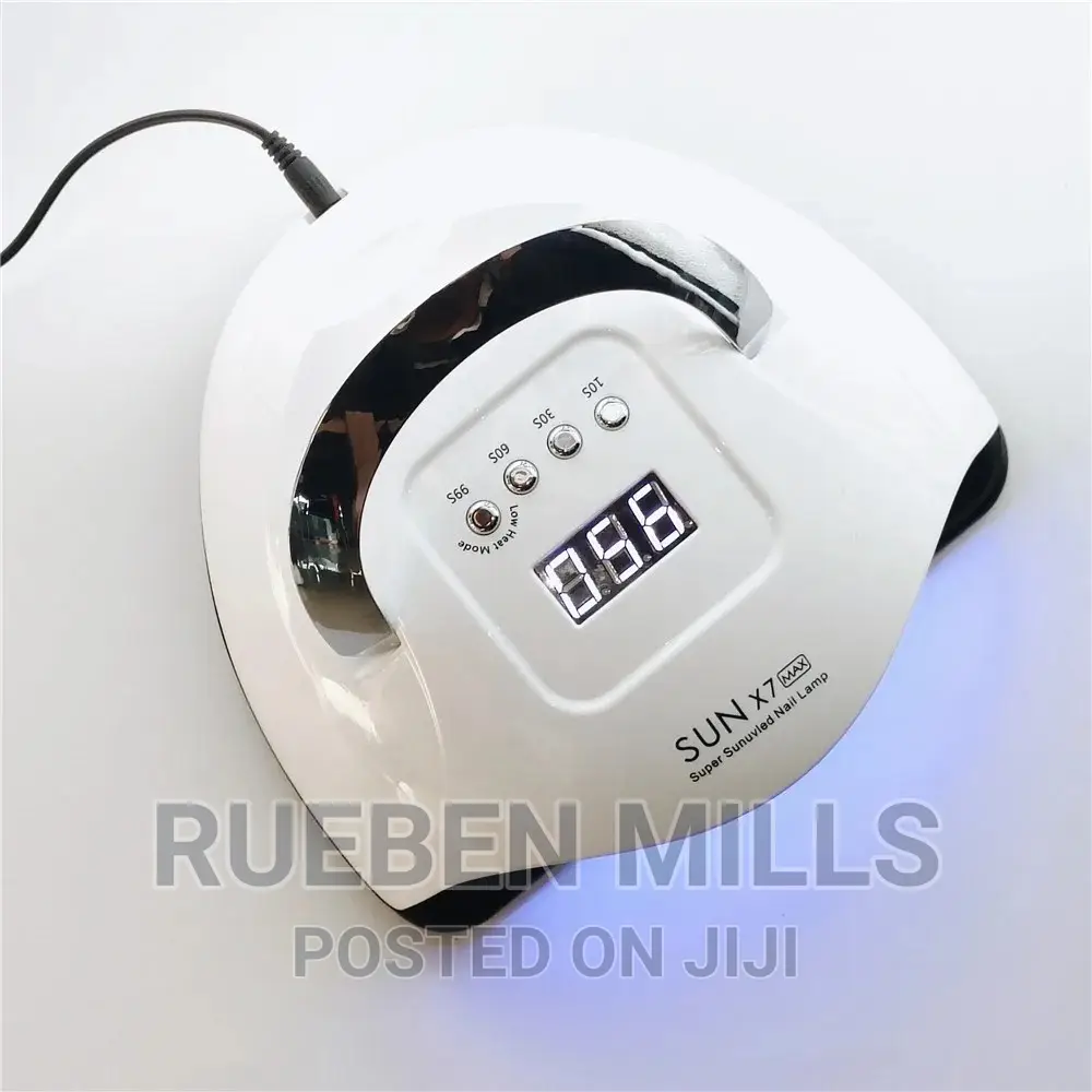Hands In Lights On Automatic Sensor Nails Dryer