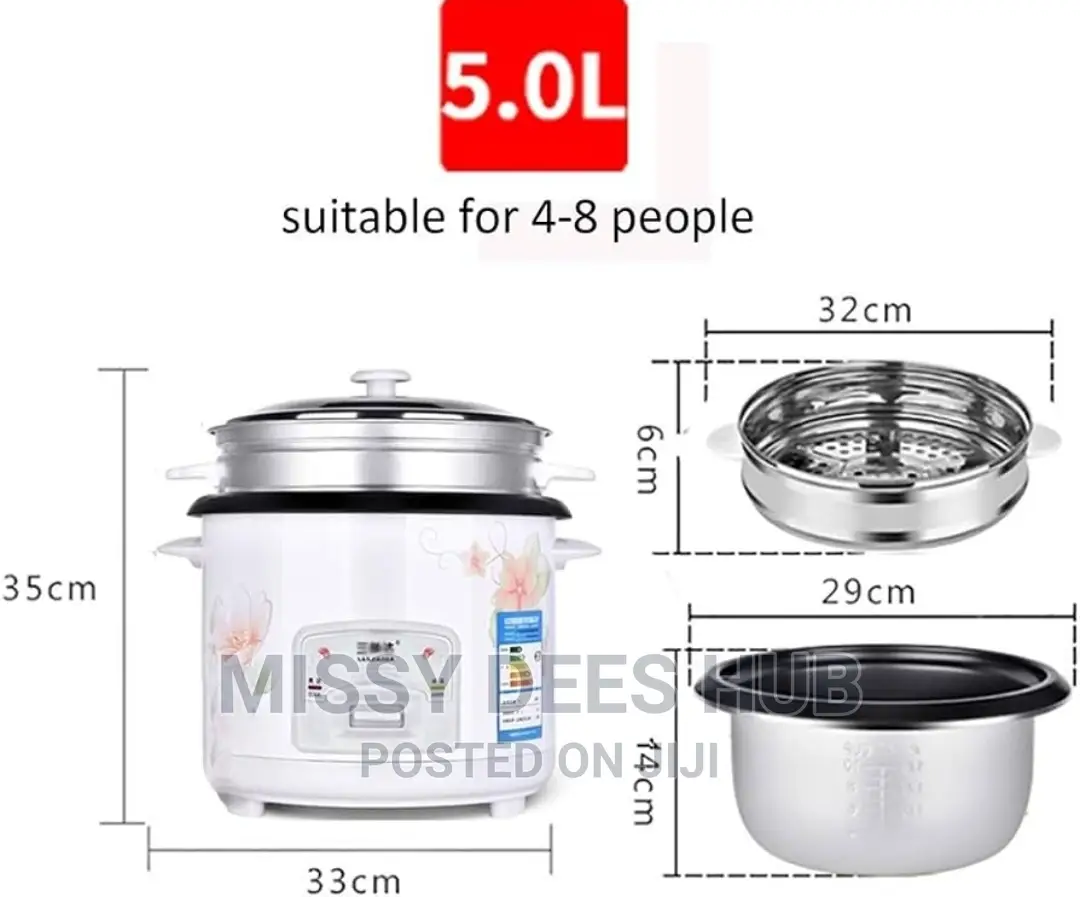 5L Rice Cooker With Glass Cover
