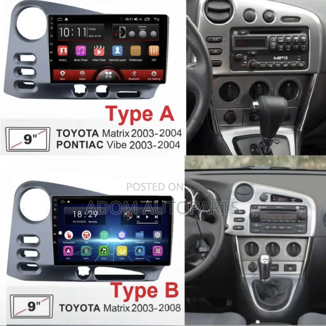 Pontiac Vibe Toyota Matrix Android Car Tape