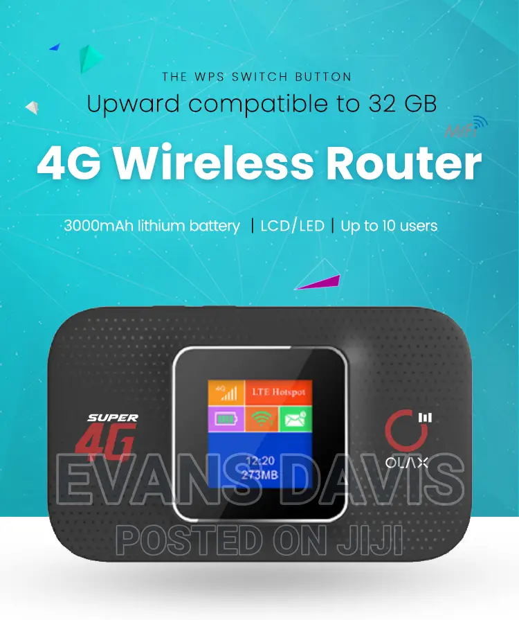 Universal 4G LTE Olax Displayed Screen Mifi (300MPS)