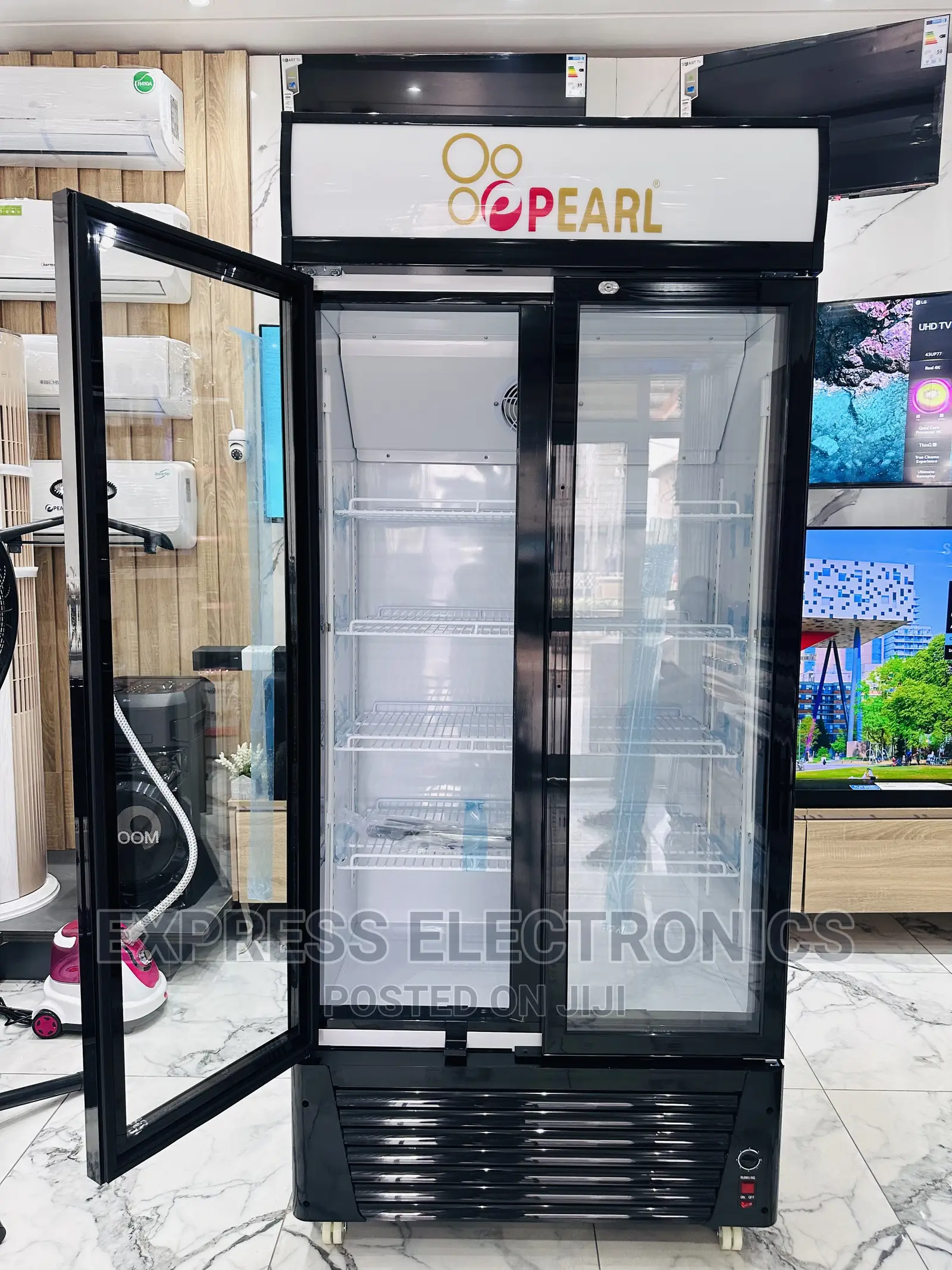Sleek Durable PVC 622-2b Double Door Display Pearl