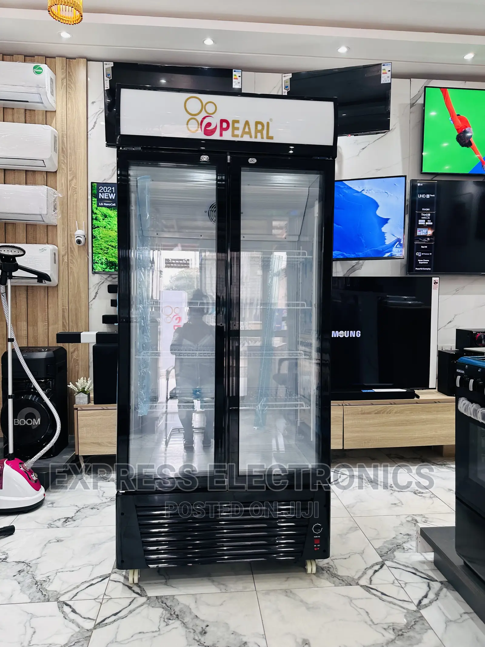 Ultra Modern Quietness Display Fridge Pearl PVC 622-2b