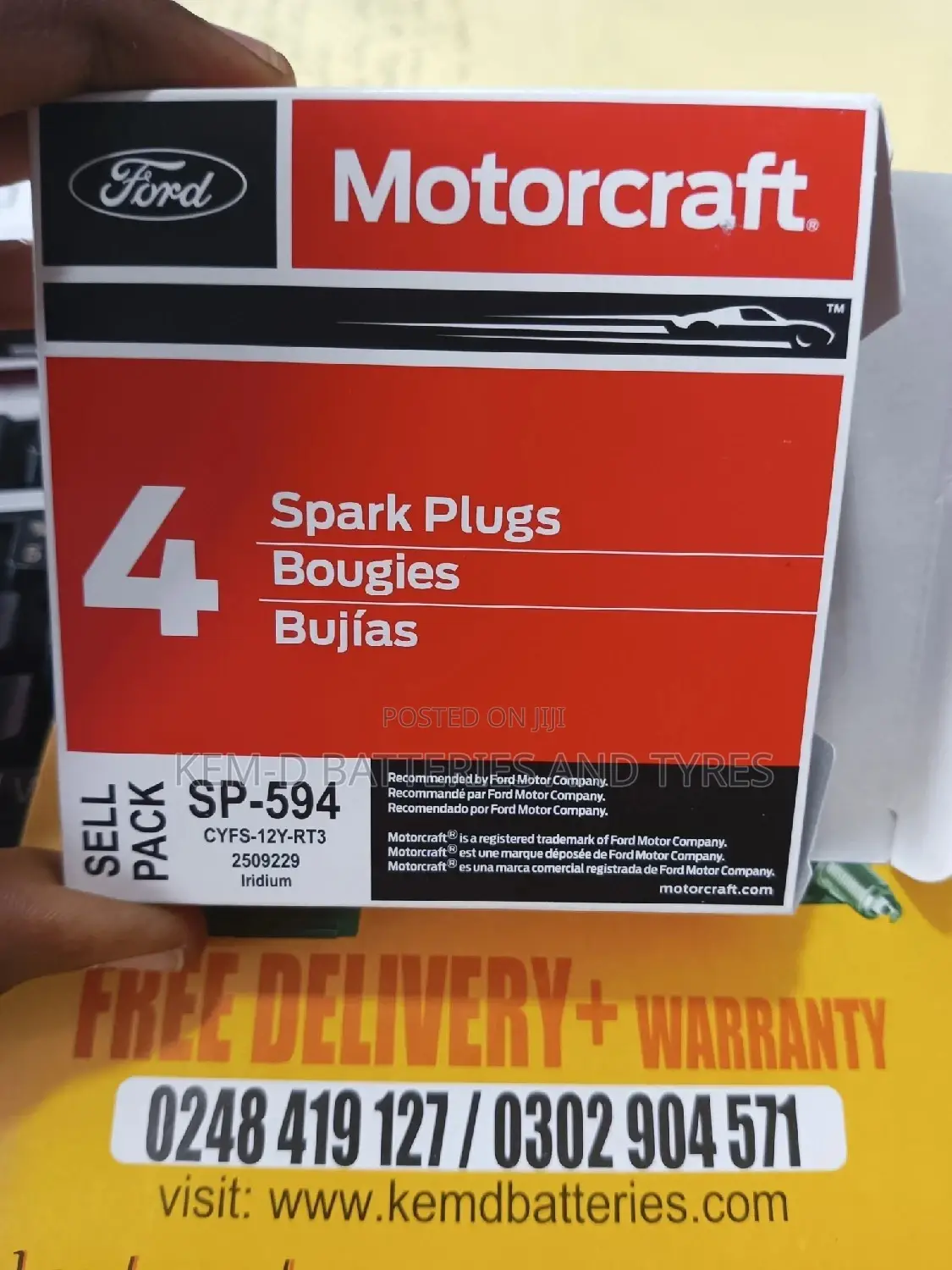 Sp594 Sp-594 Motorcraft Iridium Spark Plugs Cyfs-12-Rt2 F150