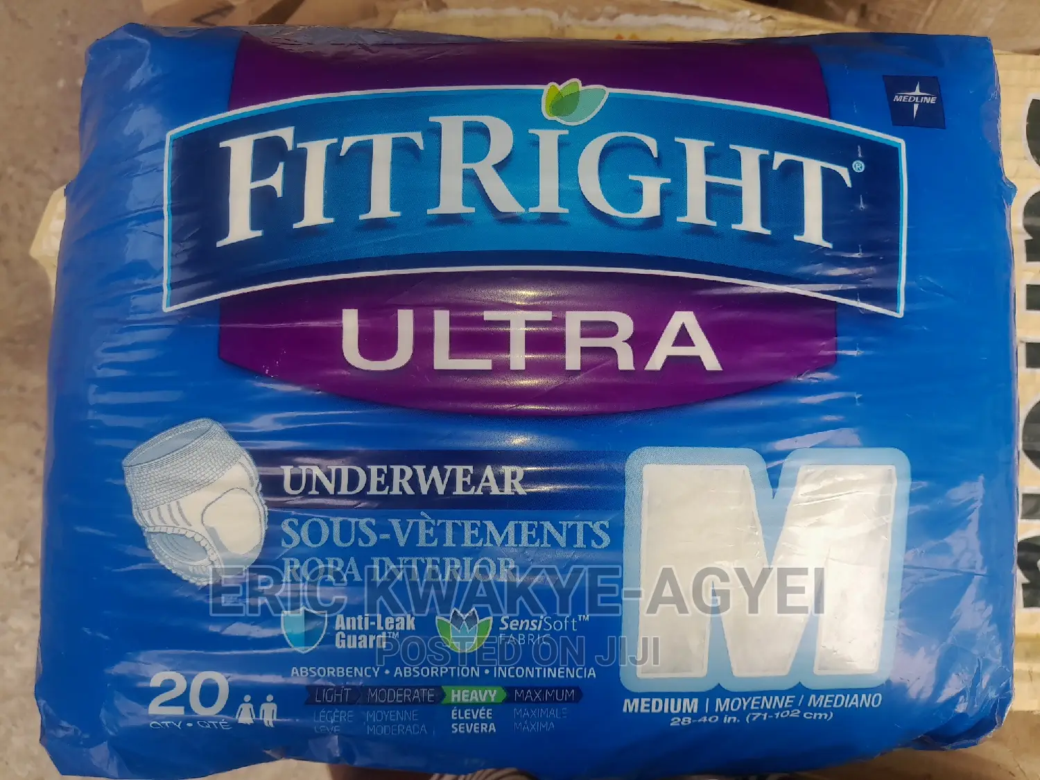 Fitright Ultra Underwear, Incontinence Supplies, Size M,