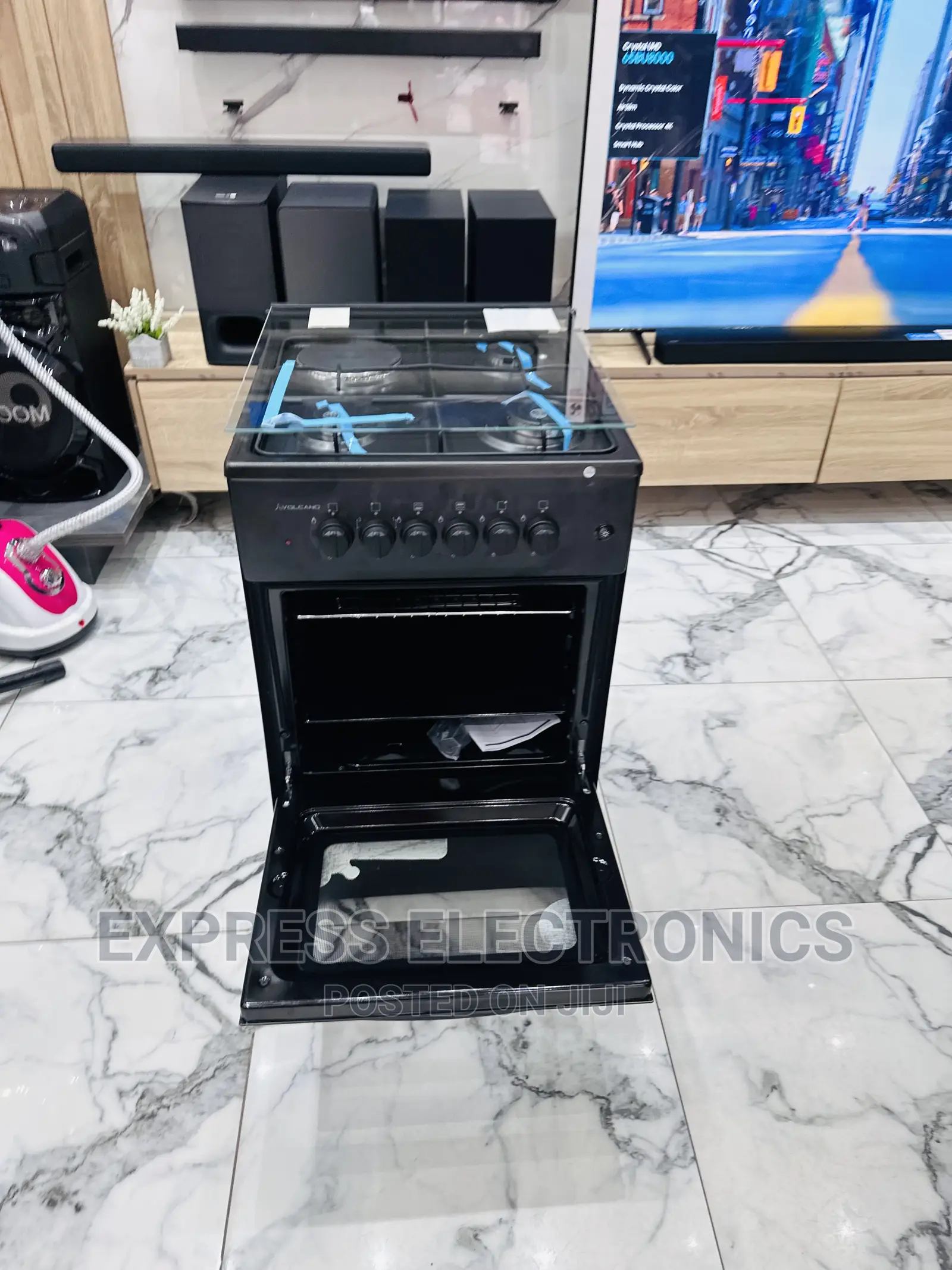 Cool Neat Black 3+1 Gas Cooker Oven Gas Electric Stove