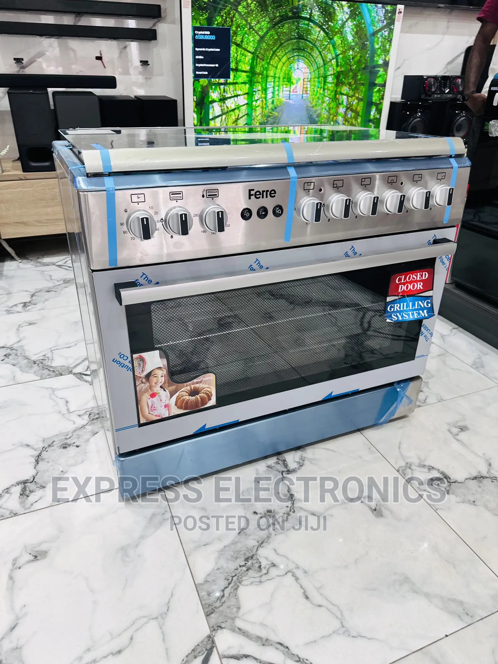 Cool  New Price Gas Cooker 6burner Oven Grill Rotisserie