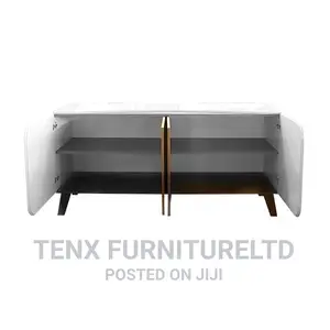 Buffet Cabinet Off White/Slatted Pine