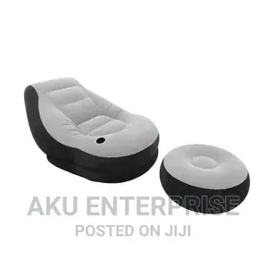 Inflatable Corner Sofa Ultra Lounge and Ottoman Set Free Pump