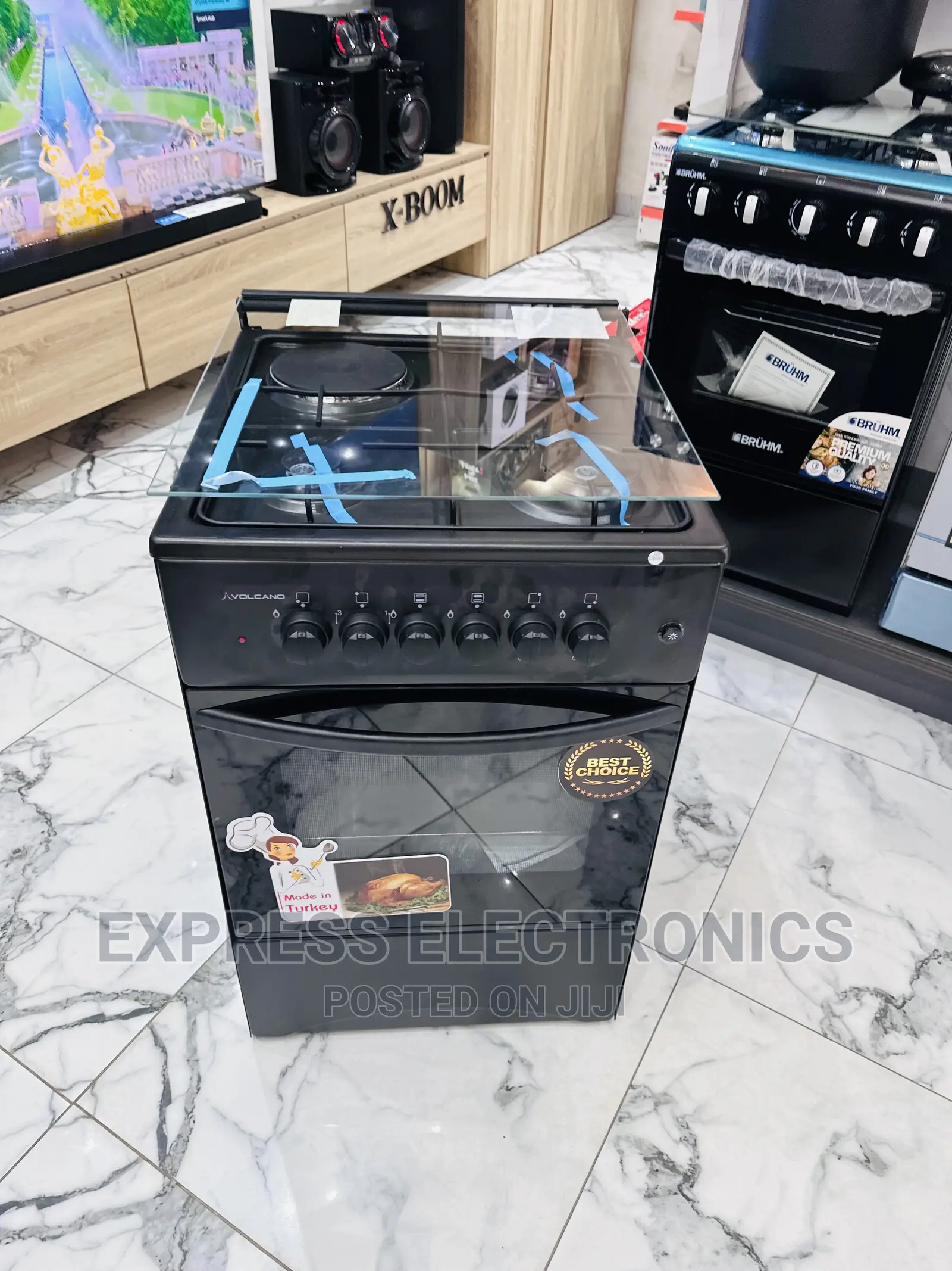 Very Stylistic Design Black Gas Electric Cooker Oven 3-1