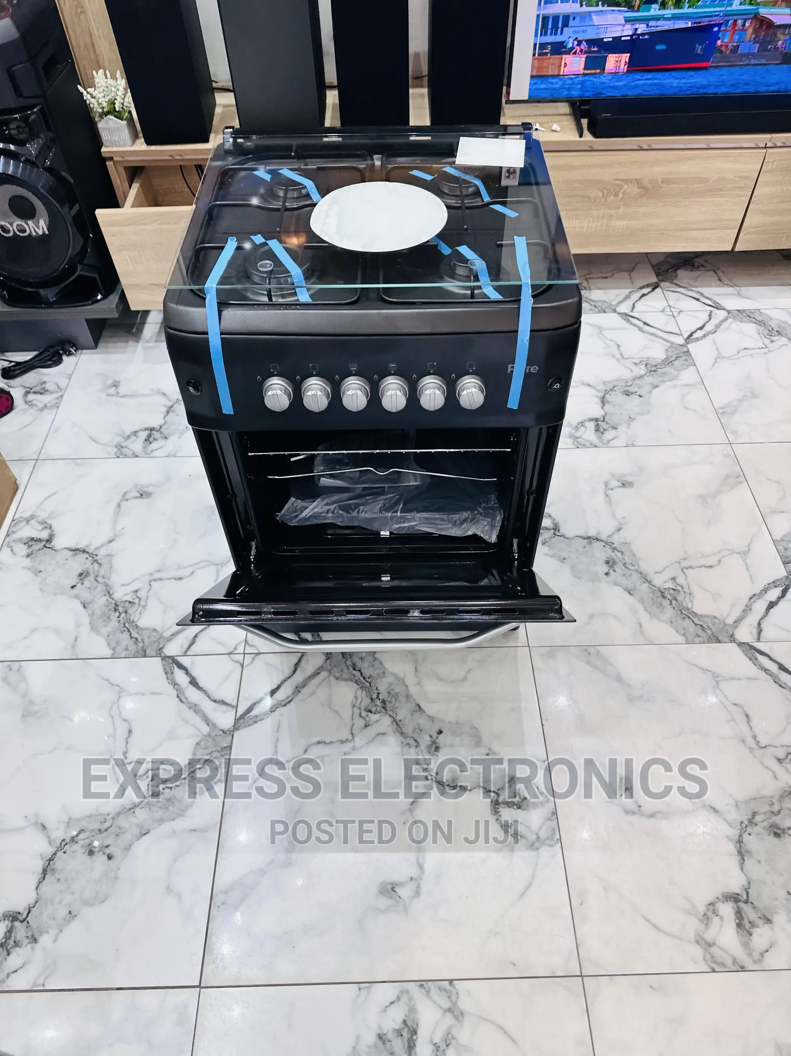 Get a New Black 4burner Gas Cooker Auto 60/60 Volcano