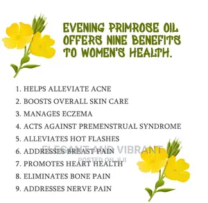 Evening Primrose Oil Softgels 1000mg GLA 9% Skin Heart