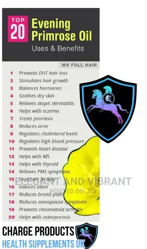 Evening Primrose Oil Softgels 1000mg GLA 9% Skin Heart