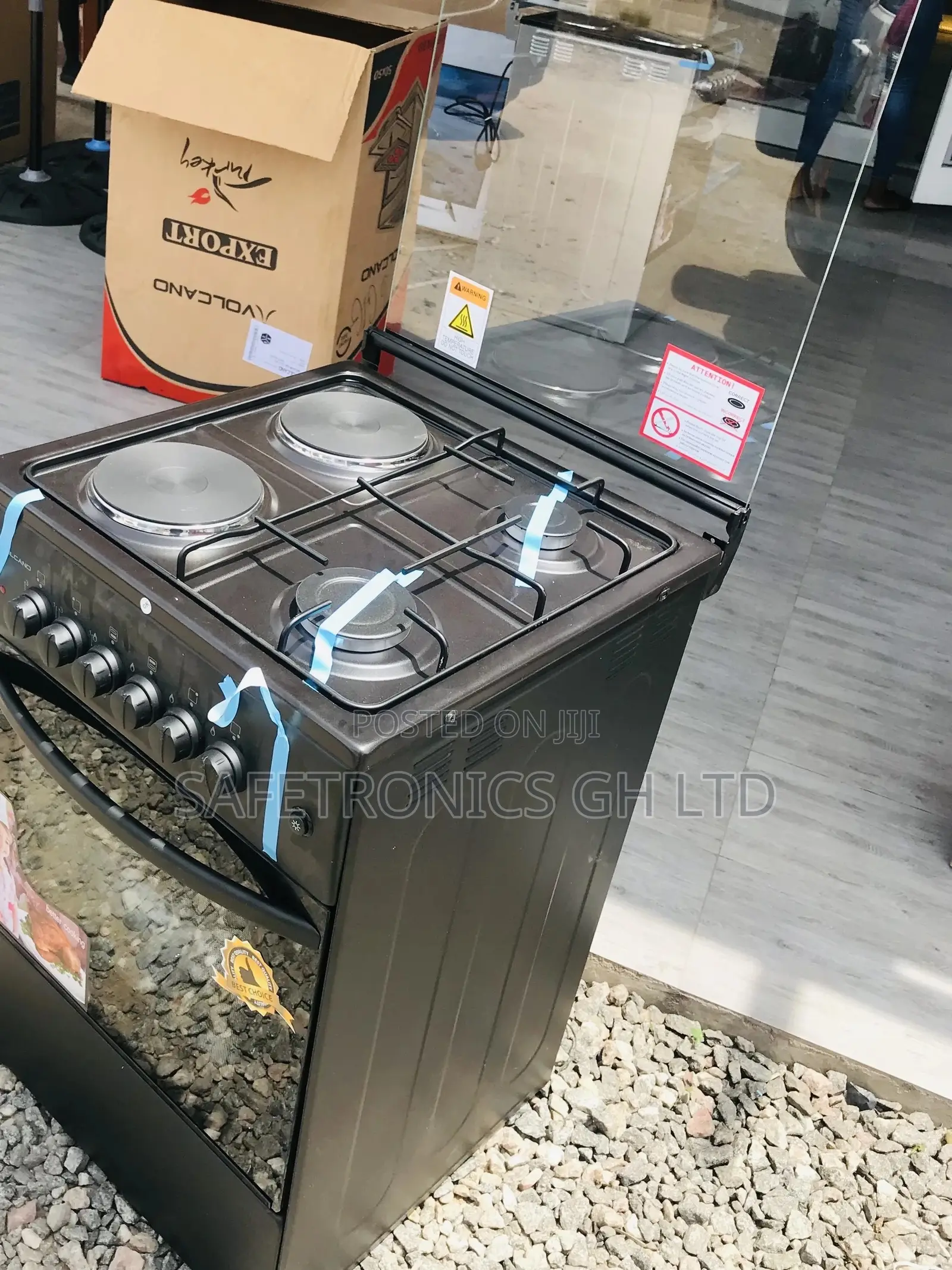 Volcano Lastest Black 2 Gas 2 Electric Cooker 50x50 Burner