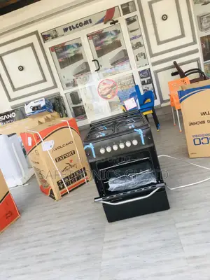 Ferre Oven With Grill 4 Gas Burner Cooker 60x60 Black 
