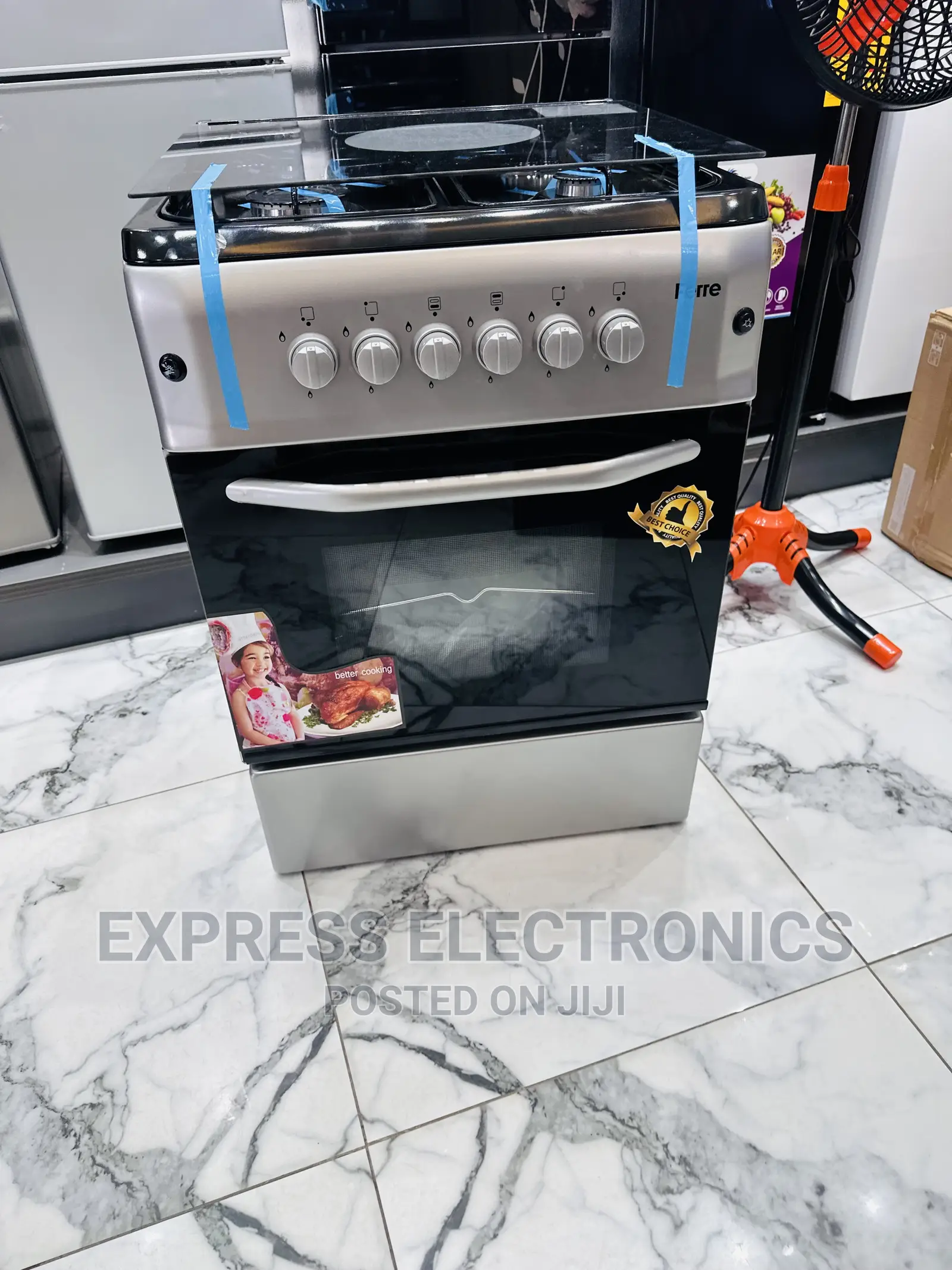 Essential New Grey Gas Cooker Oven Rotisserie 4b 60/60