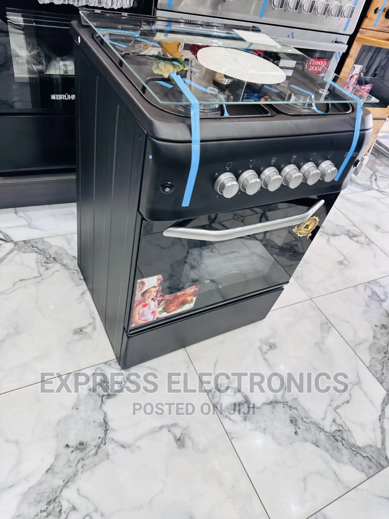 Quality Sleek Black Gas Stove Rotisserie Grill 4b 60/60
