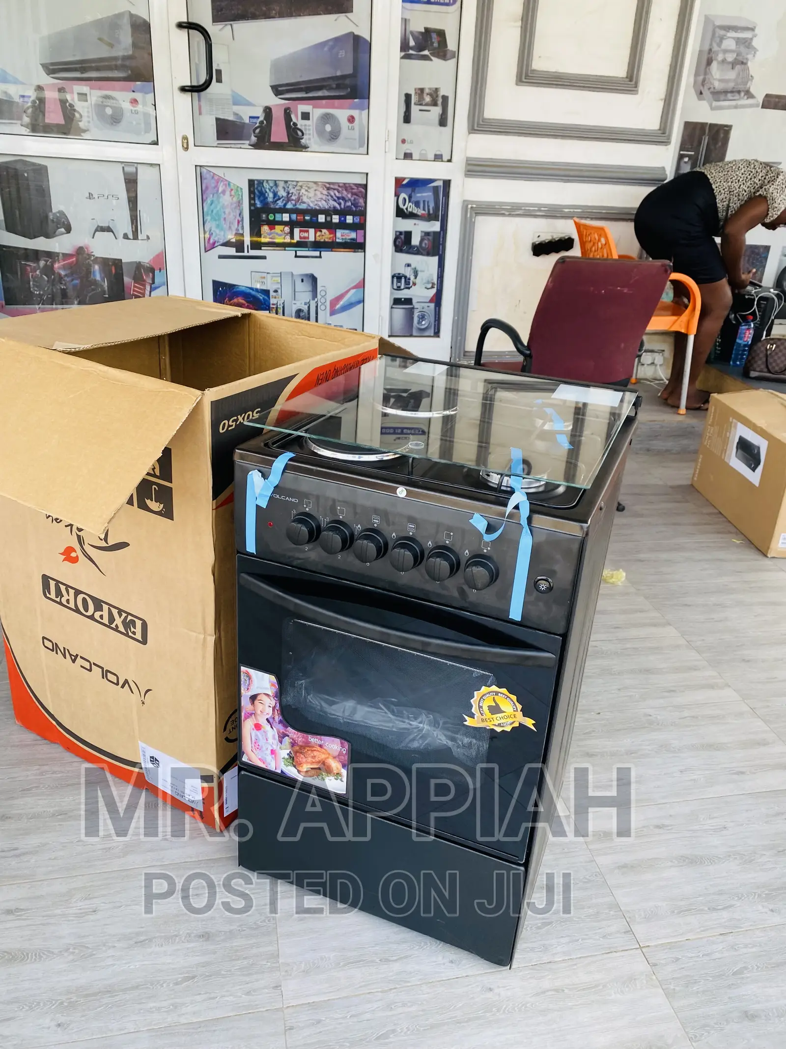 Shop Reliable Volcano 50x50 2 Electric + 2 Gas Burner,Black