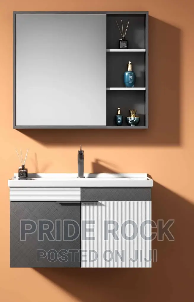 Cabinet Basin With Mirror and Hot and Cold Tap