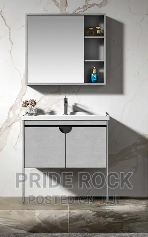 Cabinet Basin With Mirror and Hot and Cold Tap