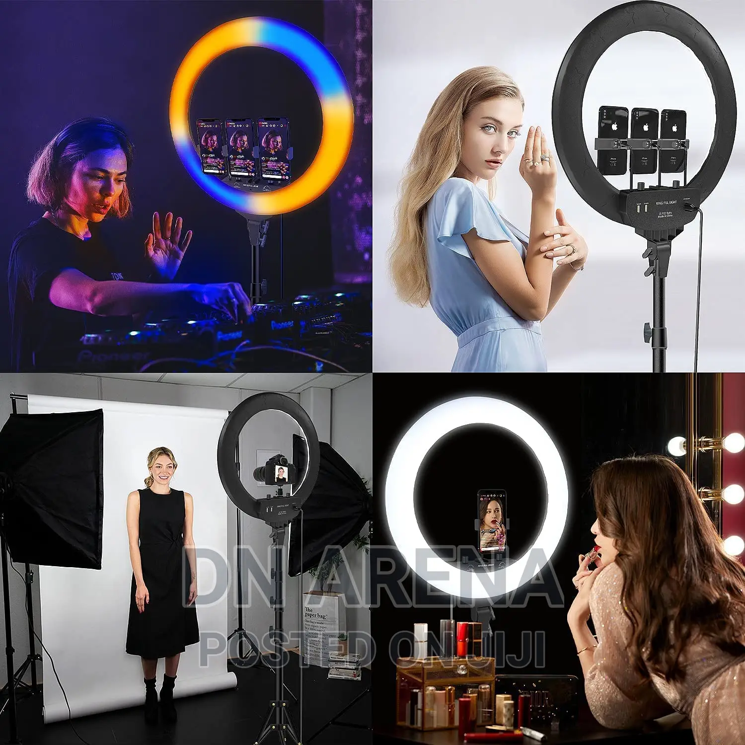 18" RGB Ring Light With Tripod Phone Holder Remote Control