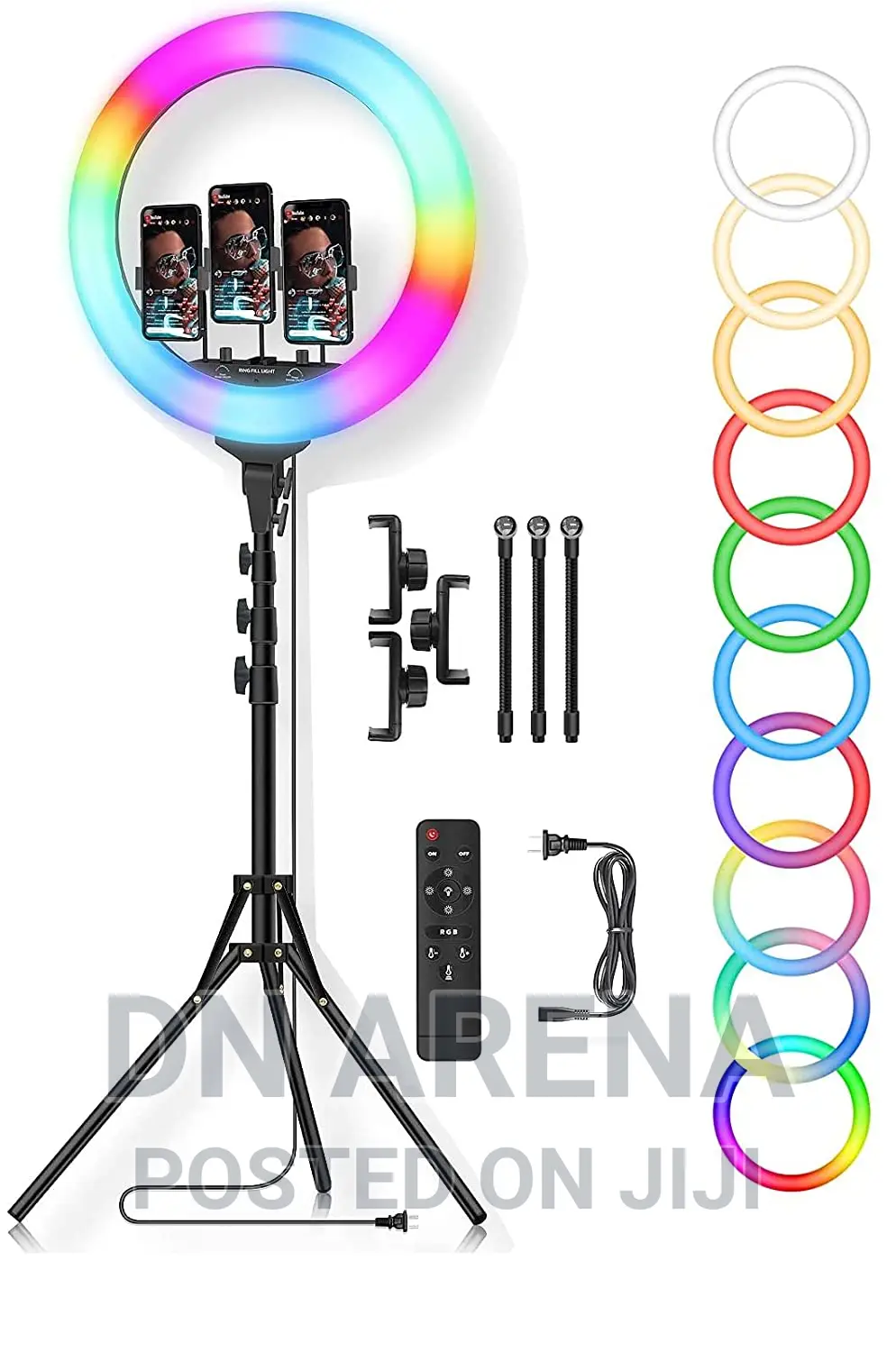 18" RGB Ring Light With Tripod Phone Holder Remote Control