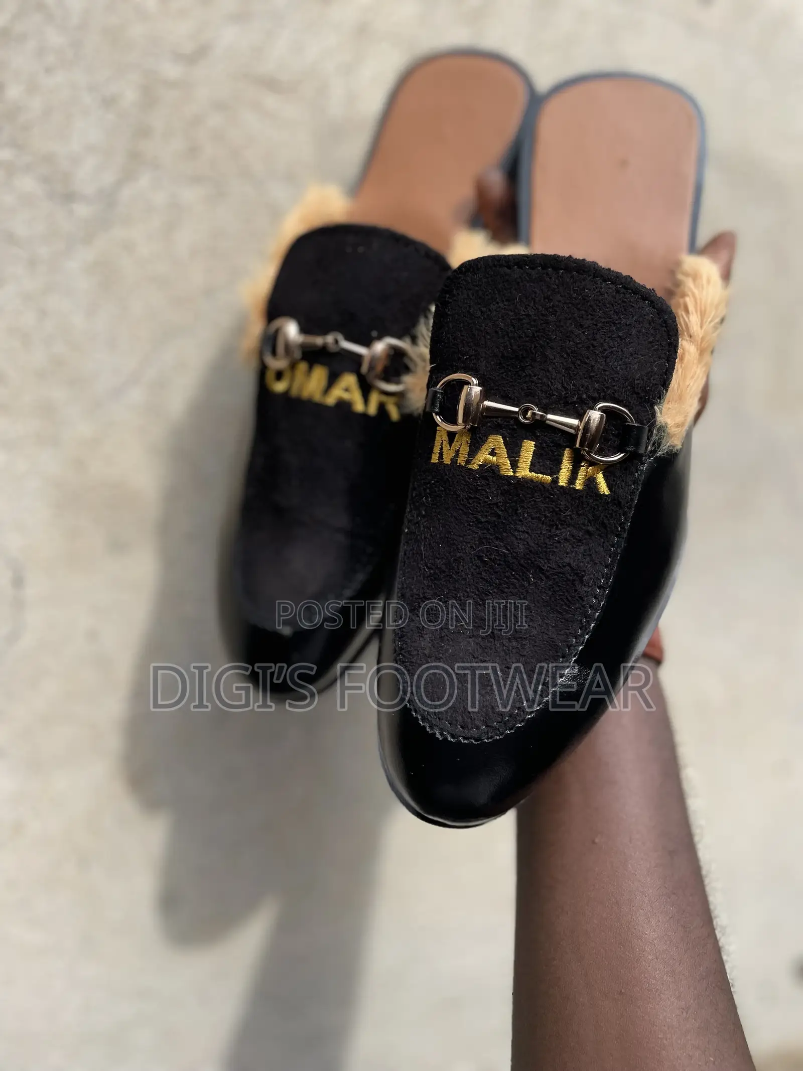Black (Name Branded) Half Shoe