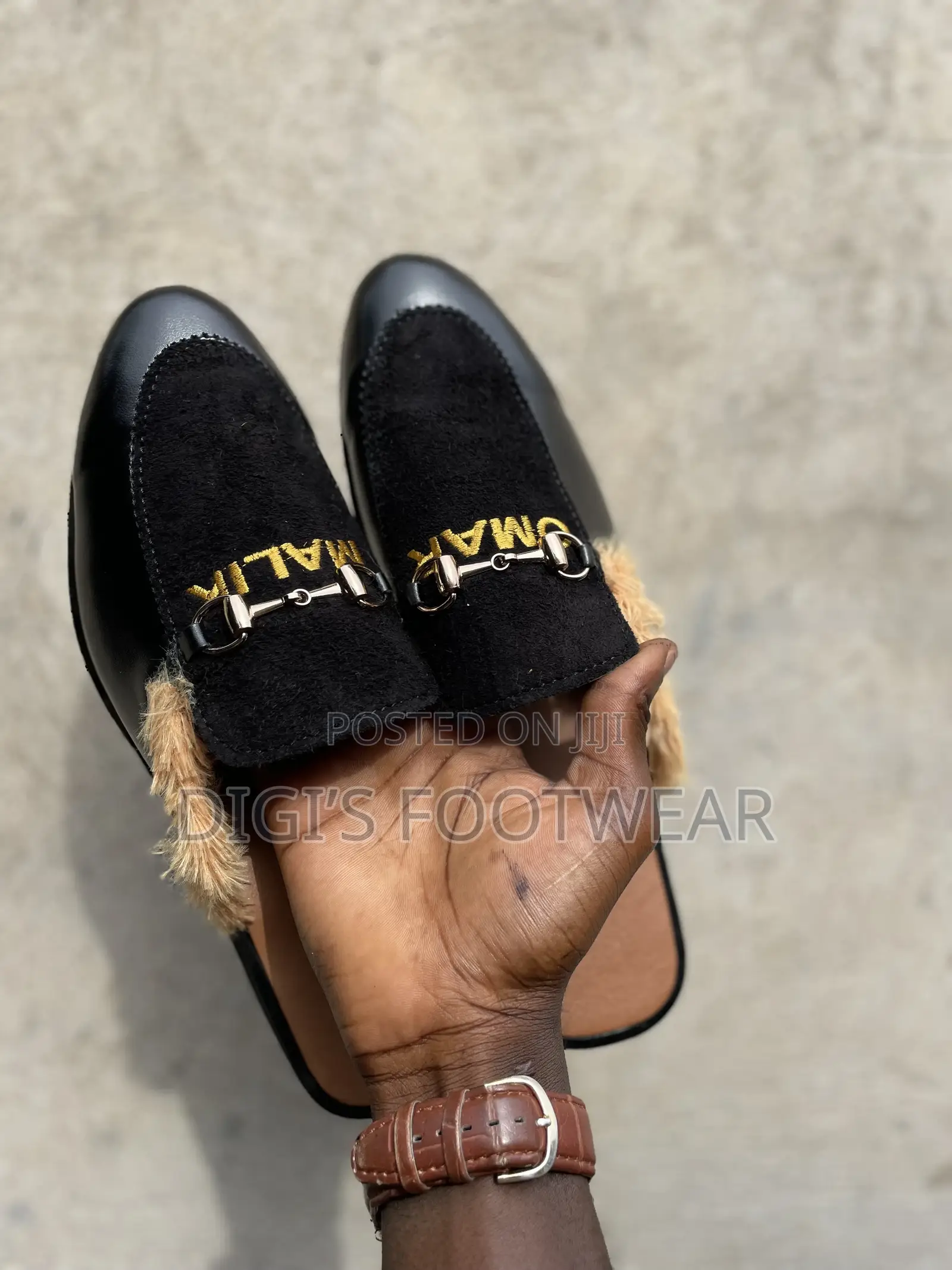 Black (Name Branded) Half Shoe