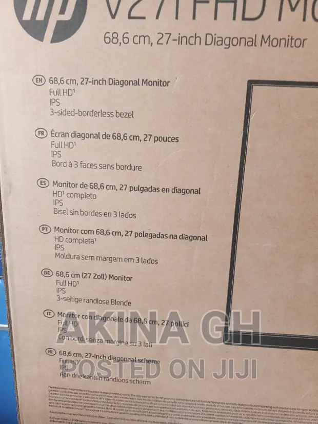 HP 27 Inch Monitor FHD 68.6cm V27i 2