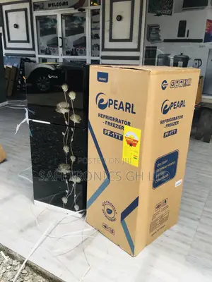 Pearl Doubledoor Black Glass Topfreezer Pf-17t Fridge 
