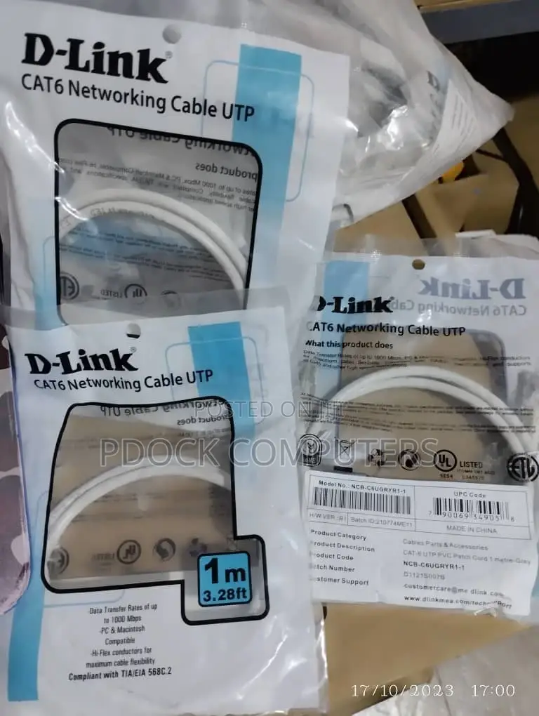 1m Dlink Cat6 Utp 24 Awg Round Patch Cord