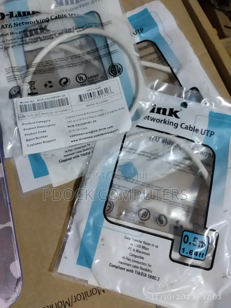 0.5M D-link UTP Cat6 Patch CABLE