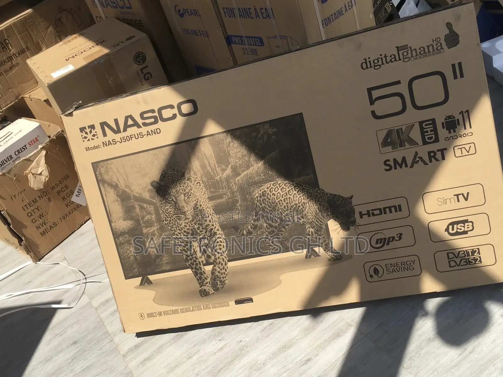 Nasco  Smart Black Glossy Electric 50 Inches LED Tv