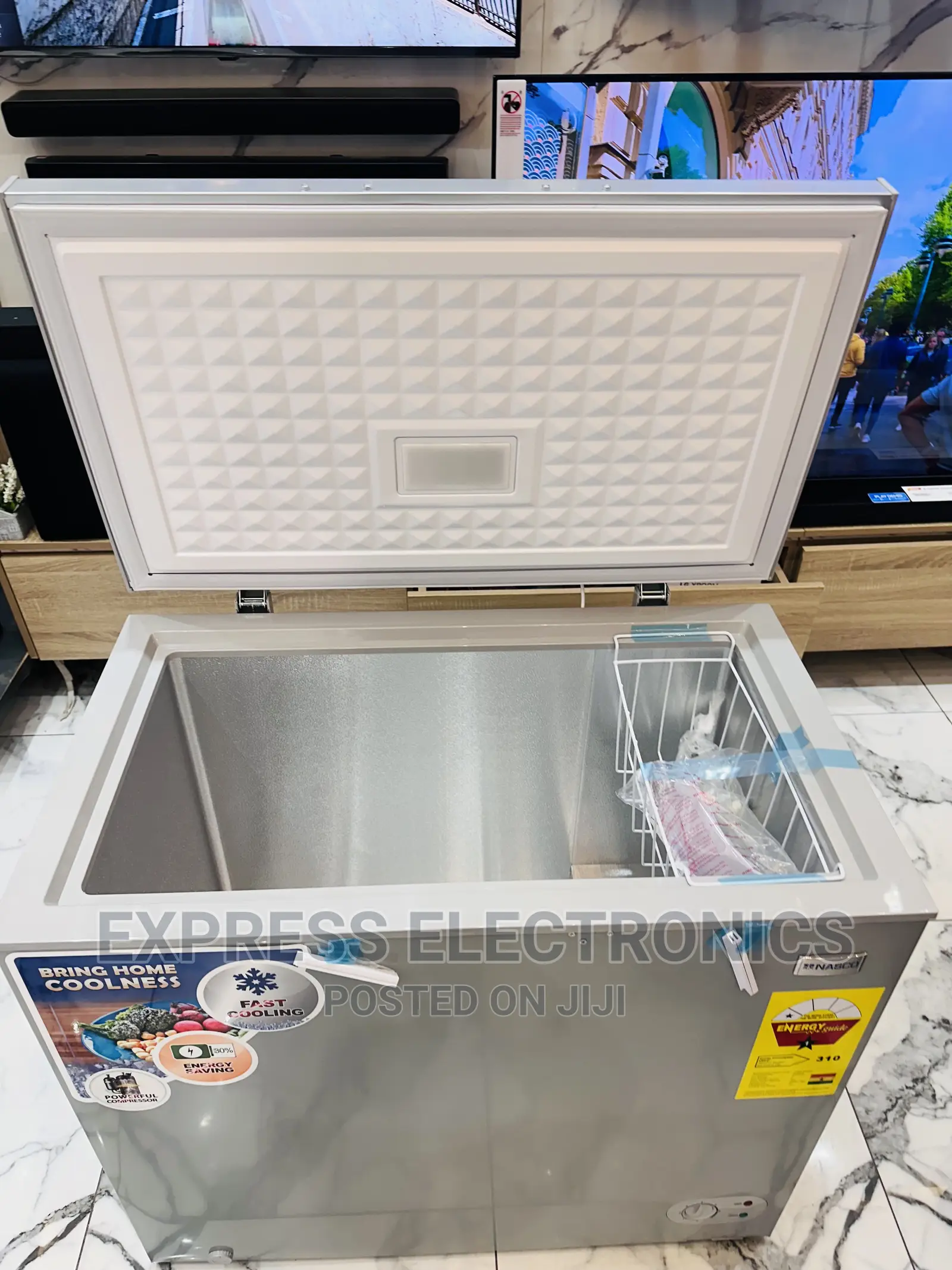 Powerful Compressor Chest Freezer 200L Nasco Grey