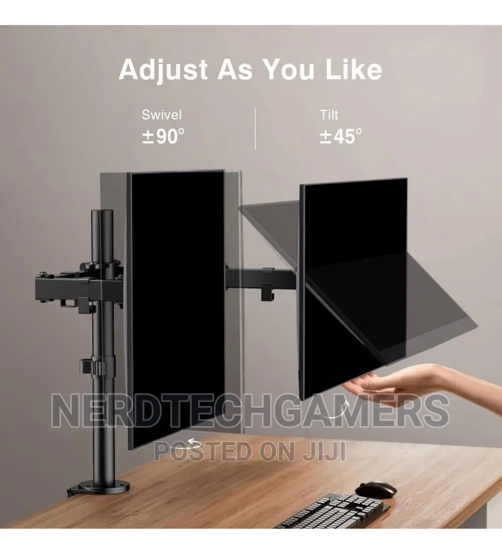 Ergear Dual Monitor Desk Mount, Fully Adjustable Dual