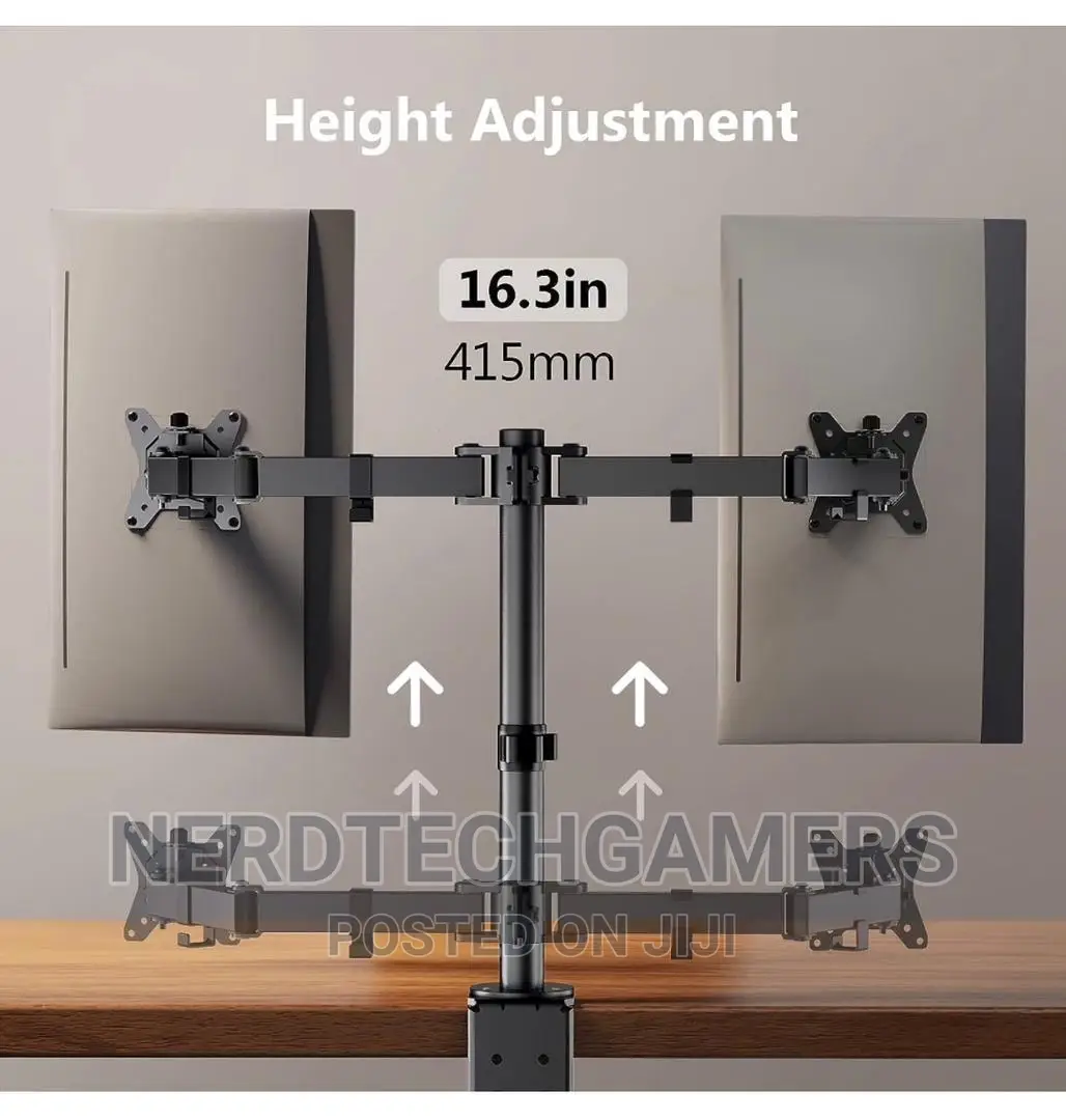 Ergear Dual Monitor Desk Mount, Fully Adjustable Dual