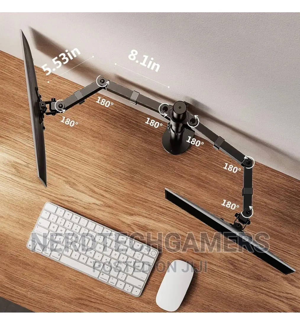 Ergear Dual Monitor Desk Mount, Fully Adjustable Dual