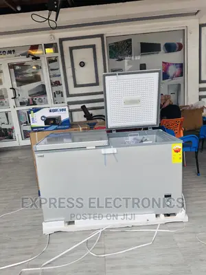 Tempered Glass Sliding Door Chest Double Door Freezer 425L