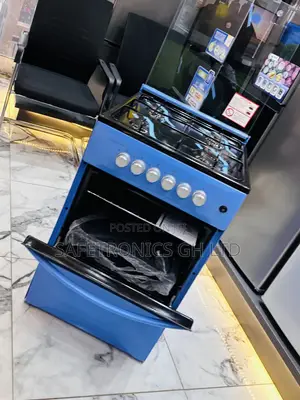 Blue Glass Lid Volcano 4 Gas Burner Oven With Grill 50x50