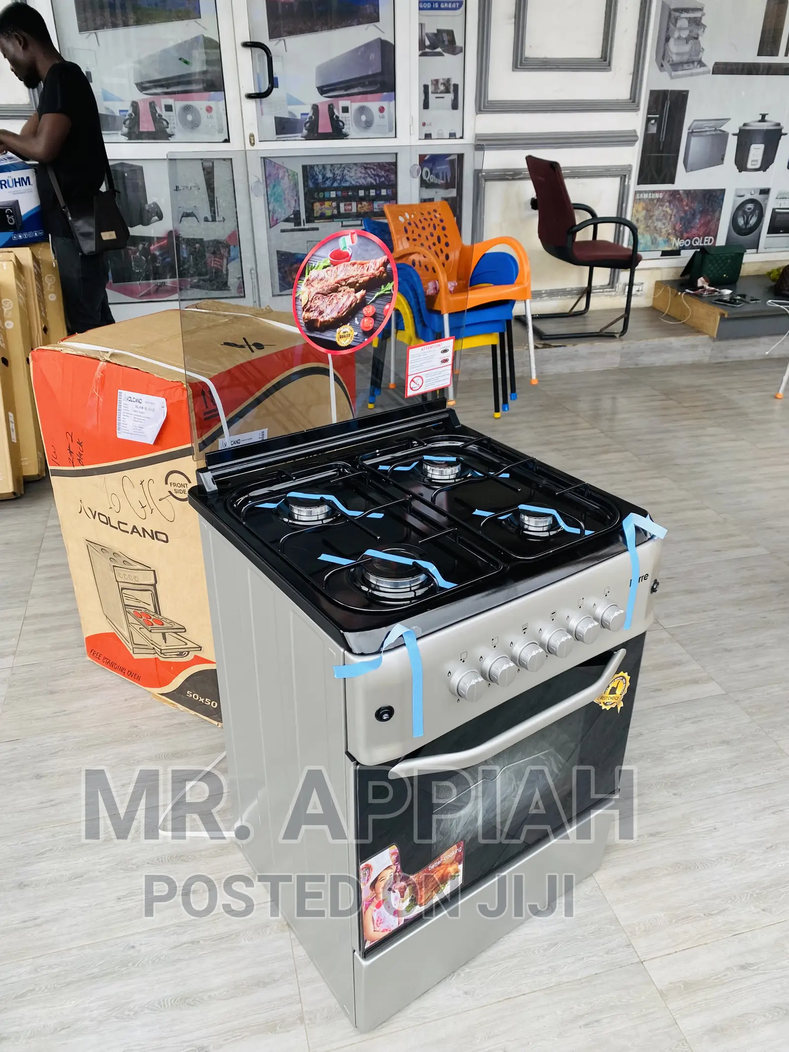 Quality Ferre 4 Gas Burner + Oven and Grill(60x60)Gray.
