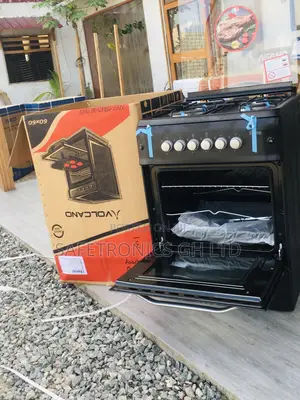 Ferre 4 Gas Oven With Grill Black 60x60 Glass Lid Cooker