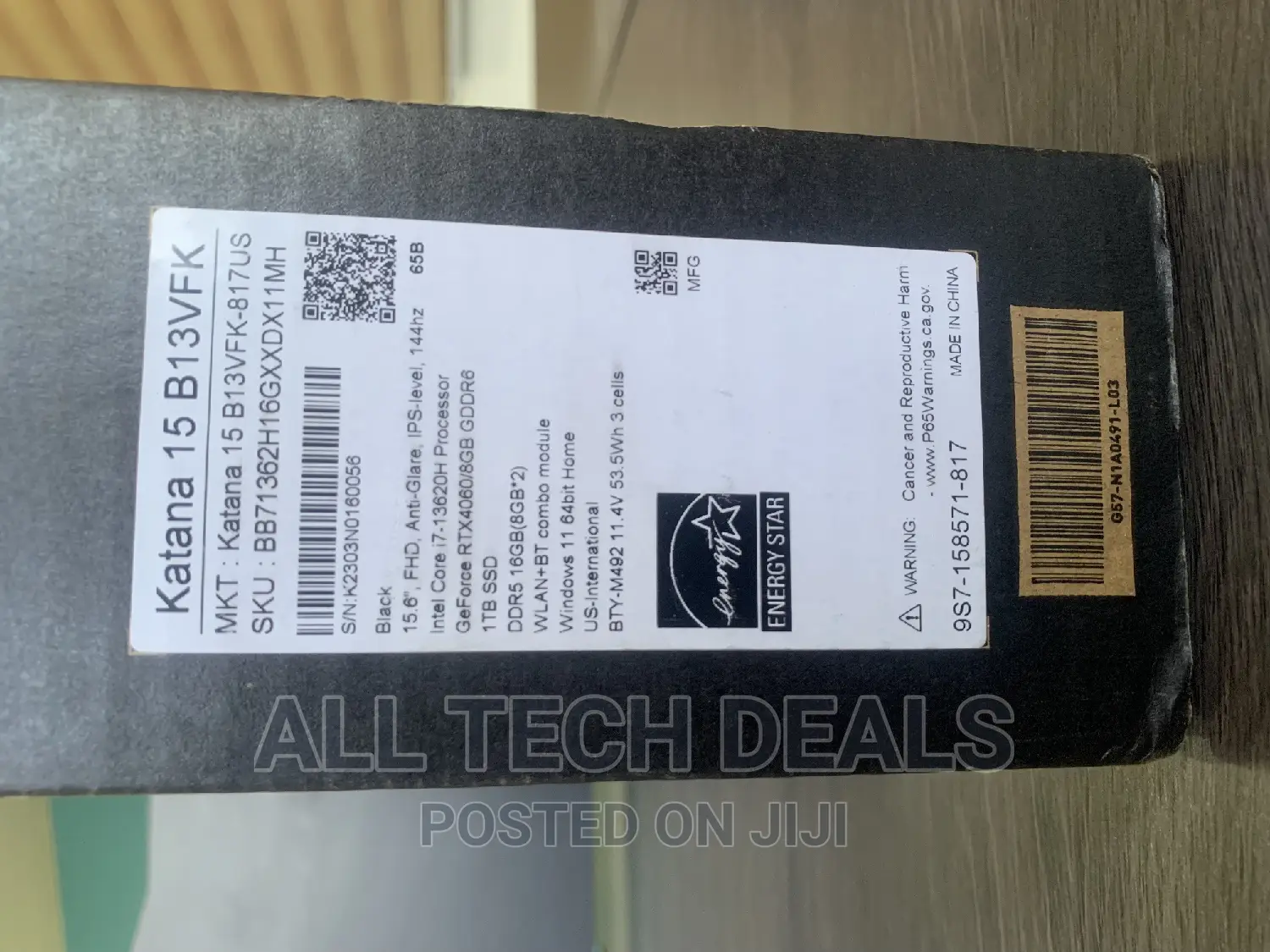 New Laptop MSI Katana GF76 16GB Intel Core I7 SSD 1T