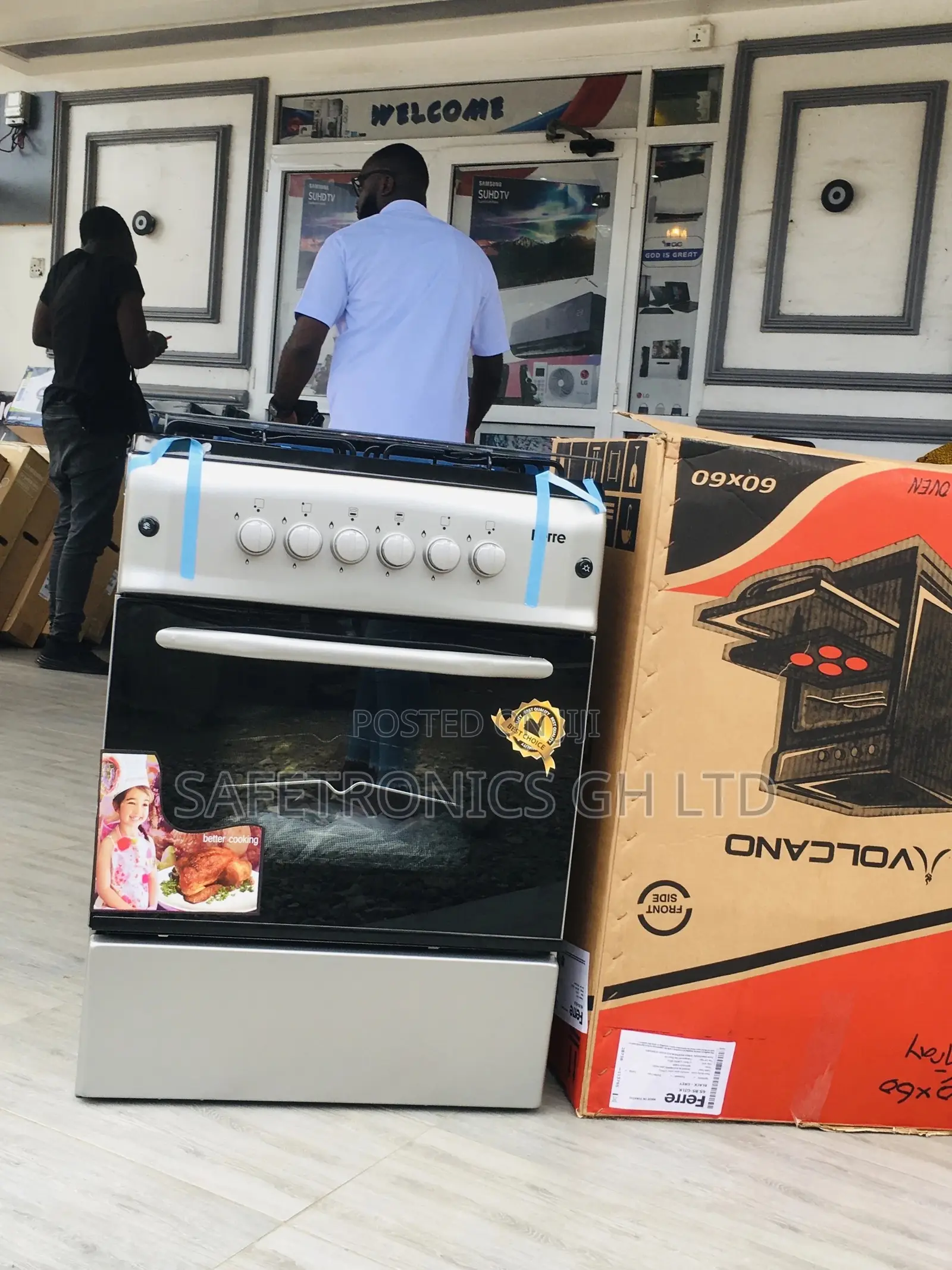 4 Gas Oven With Grill Burner Ferre Glass Lid 60x60 Cooker