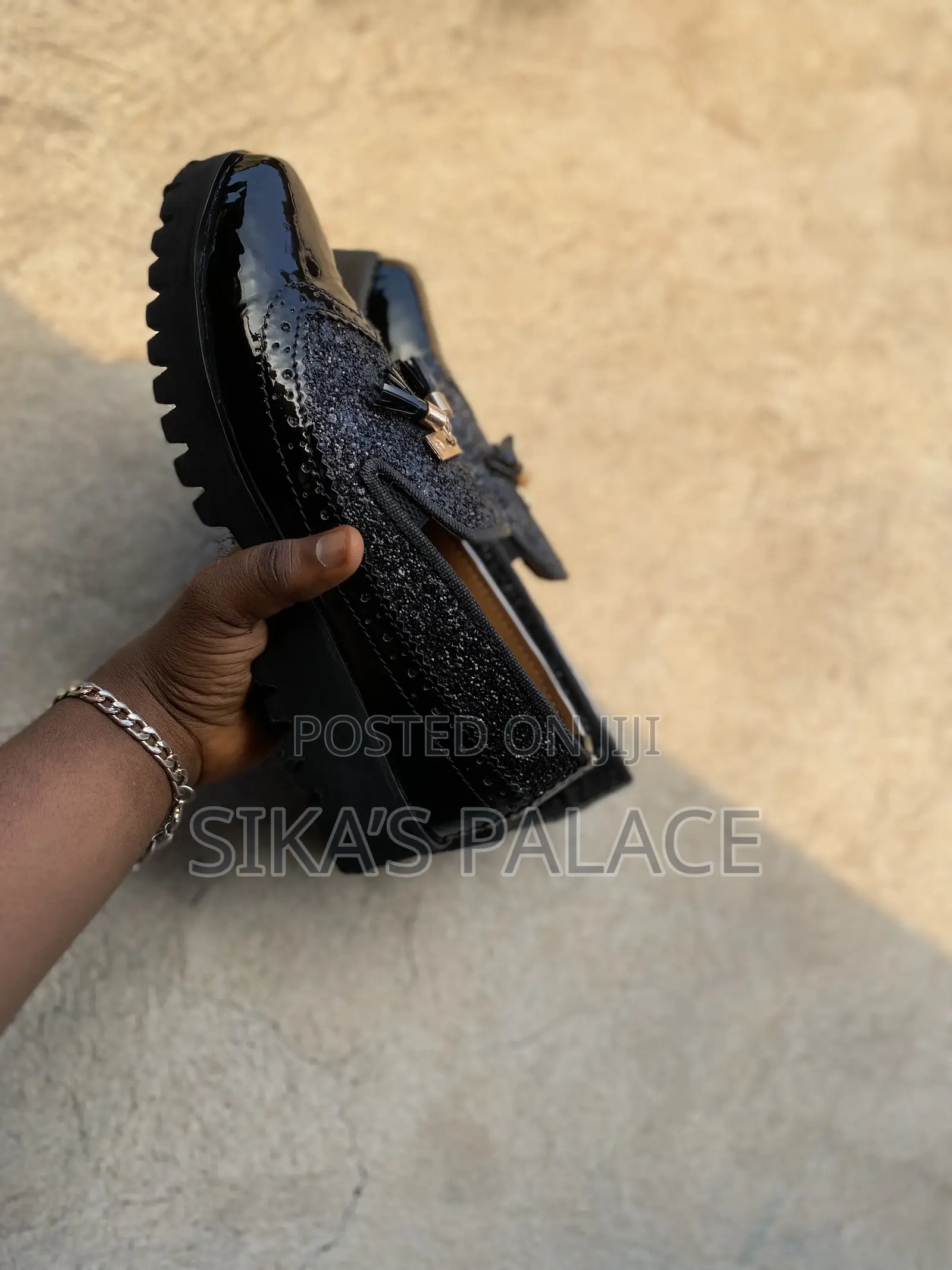 Black Silk Shoe